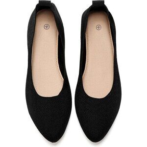 Shupua Flat Shoes Women Black Mesh Pointed Comfortable Slip Ballet Flats Shoes